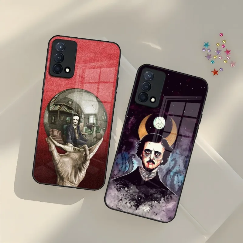 Edgar Allan Poe Phone Case For Oppo Find X3 X5 Pro Reno 7 6 A15 A54 A95 4 A55 A57 A93s A94 A92s Glass