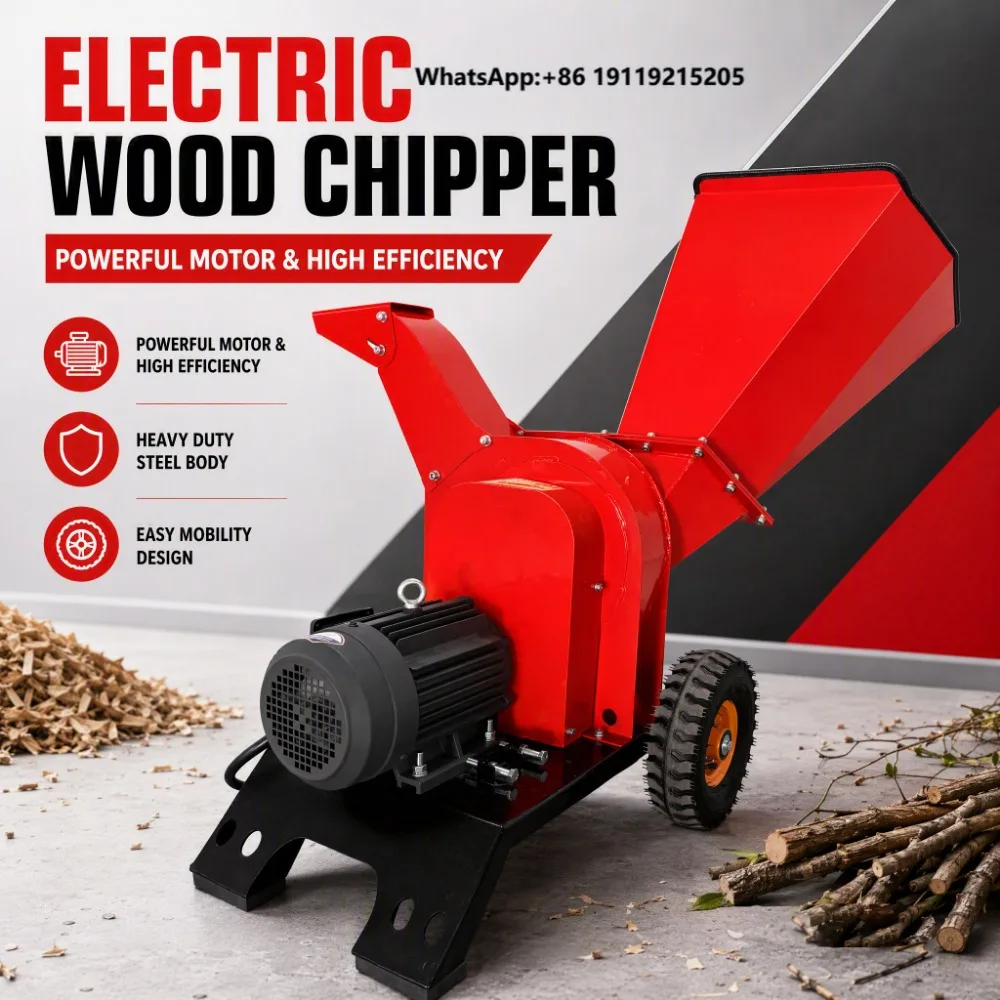 150A Wood Chipper Shredder 6cm Max Branch Diameter Engine 150mm Dual Blade 0.8-1 T/H for Garden & Farm