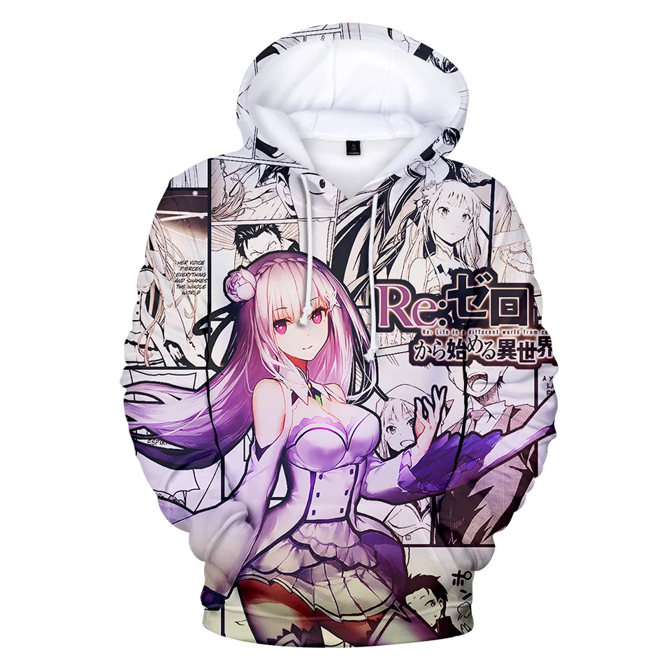 Hip Hop Popular Comfortable Anime Re ZERO Rem Ram 3D print Hoodies Sweatshirts Men/Women Sweatshirt Adult/Child Casual Pullovers