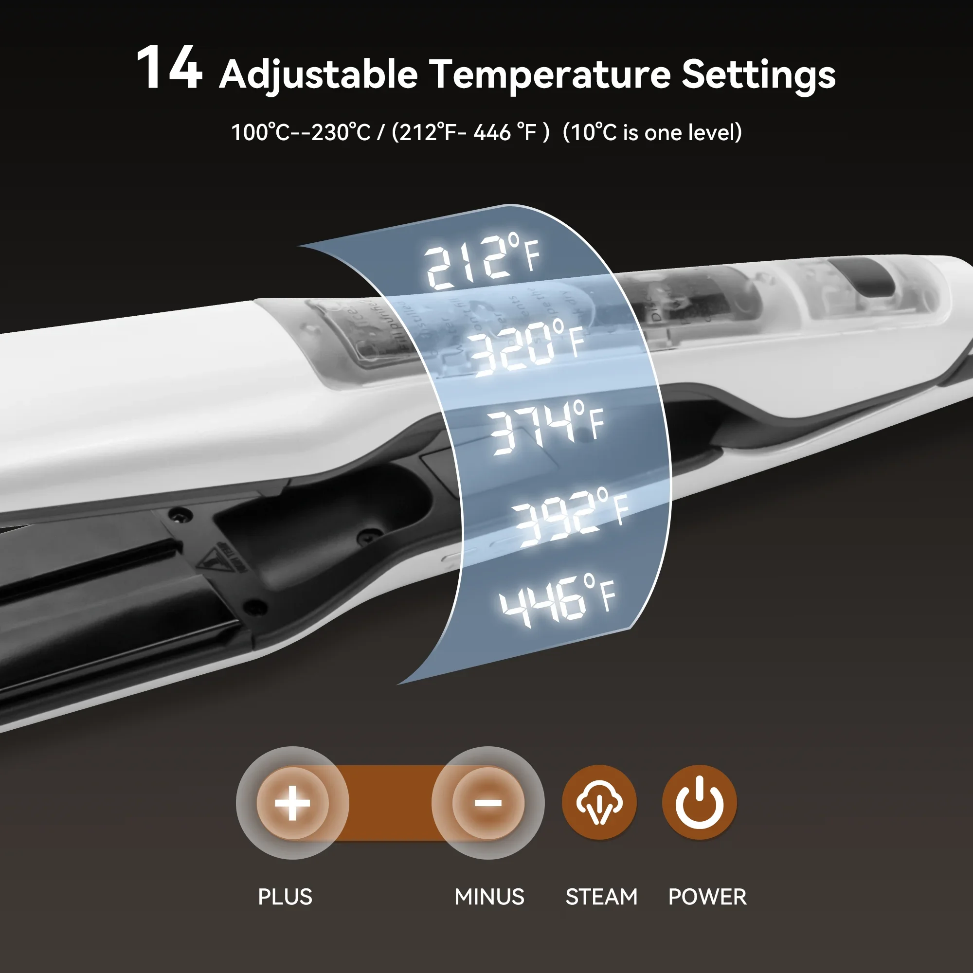 Steam Hair Straightener Professional Salon Nano Titanium Ceramic Steam Flat Iron Hair Straightening Irons for Smooth view 5