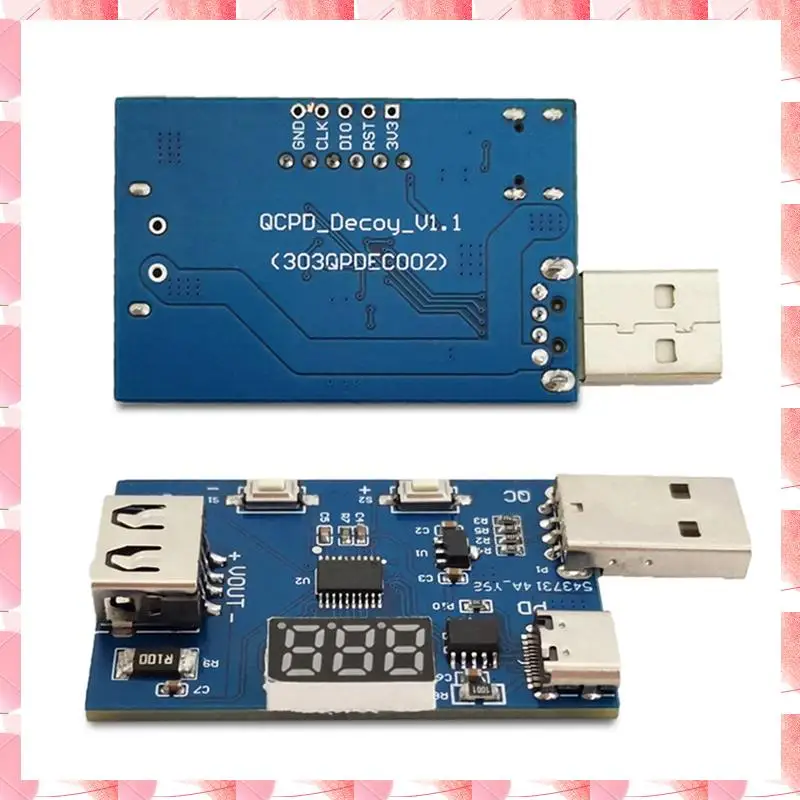 JAJA QC2.0 QC3.0 PD3.0 PCB Decoy Modul 3,6-20 V Einstellbare Multifunktionsspannung Ladekopf Test Alterungsmodul