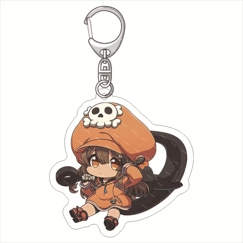 Anime Guilty Gear Acrylic Keychain Chipp Zanuff, Nagoryuki, Giovanna, Bridget, Sol, Ramlethal Cosplay Character Figure Pendant