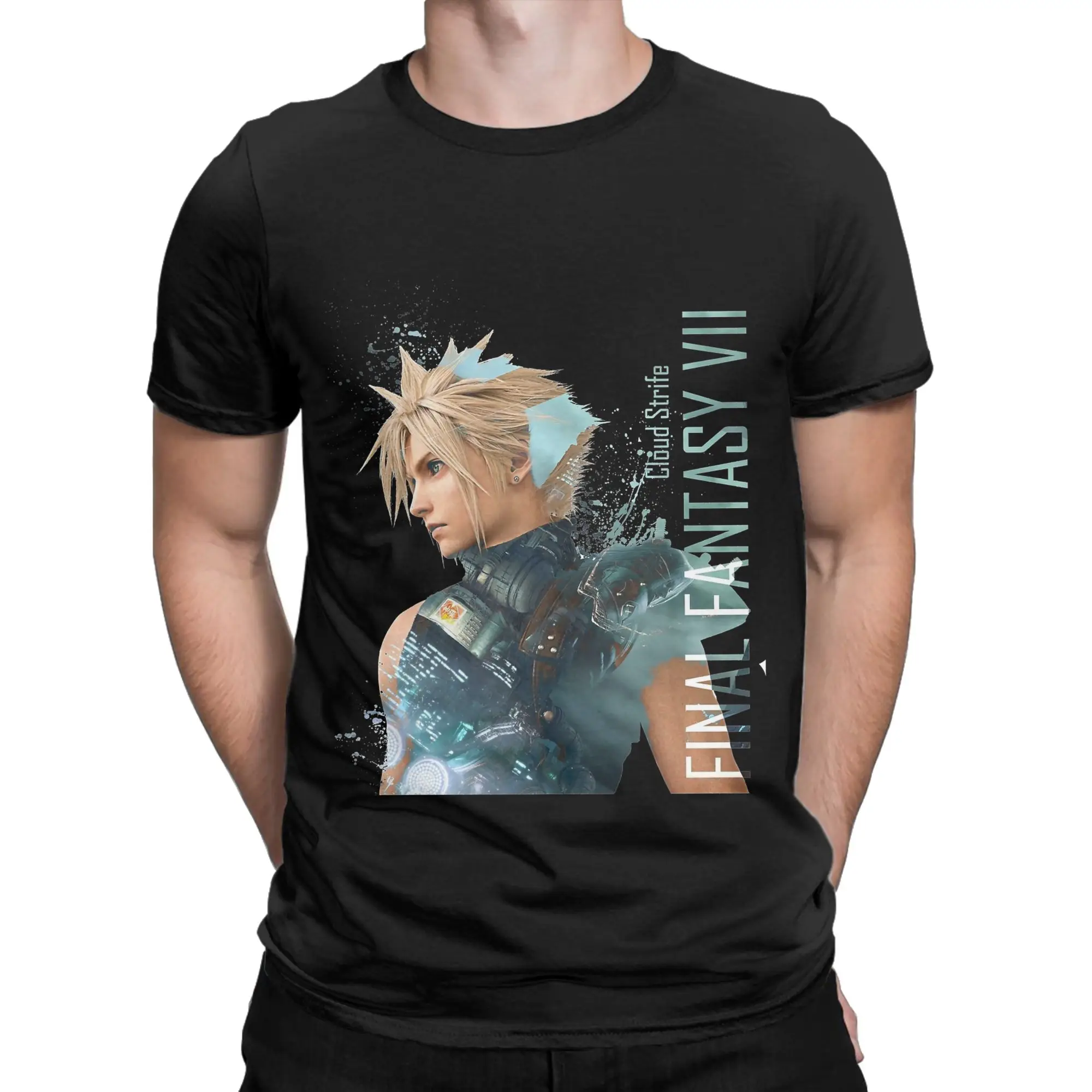 Cloud Strife Funny Graphic 100% Cotton T-Shirt fFinal Fantasy Tops Tees For Men