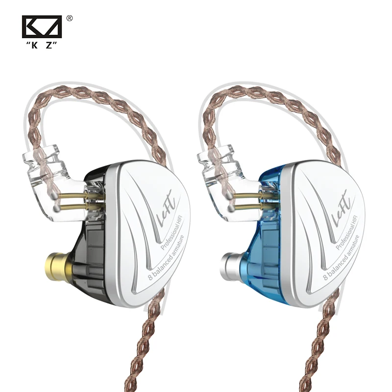 Kz As16 Gebalanceerde Armatuur Hybride Technologie Hifi Bas In-Ear Monitor Bewegingsruisonderdrukking Hifi Hoofdtelefoon