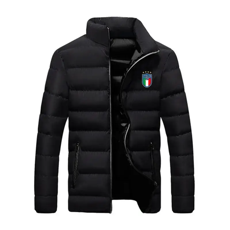 Outdoor sports collar warm thick jacket men's winter fashion light down cotton-padded zipper casual kappa coat.