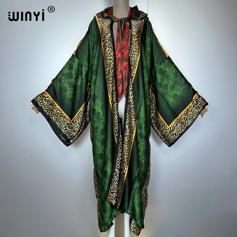 Winyi feminino com capuz cardigan solto festa vestido longo férias kaftan moda quimono abaya dubai luxo boho praia cobrir