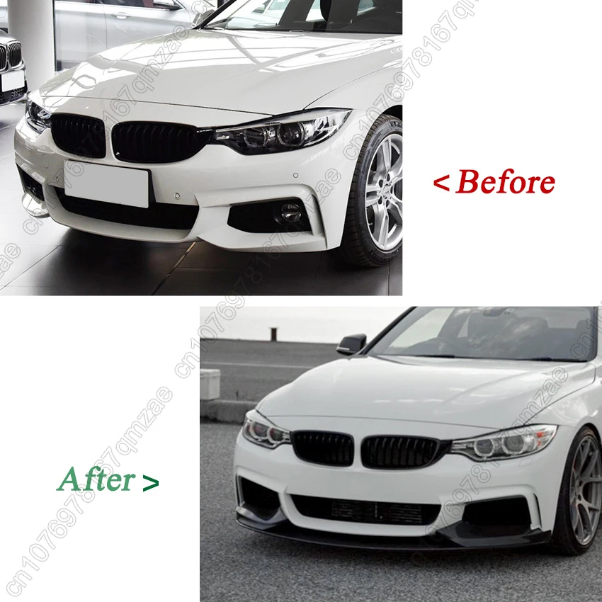 MP Style Car Front Bumper Lip Spoiler Splitter For BMW 4 Series F32 F33 F36 420i 425i 430i 440i M Sport 2014-2020 Body Kits Trim