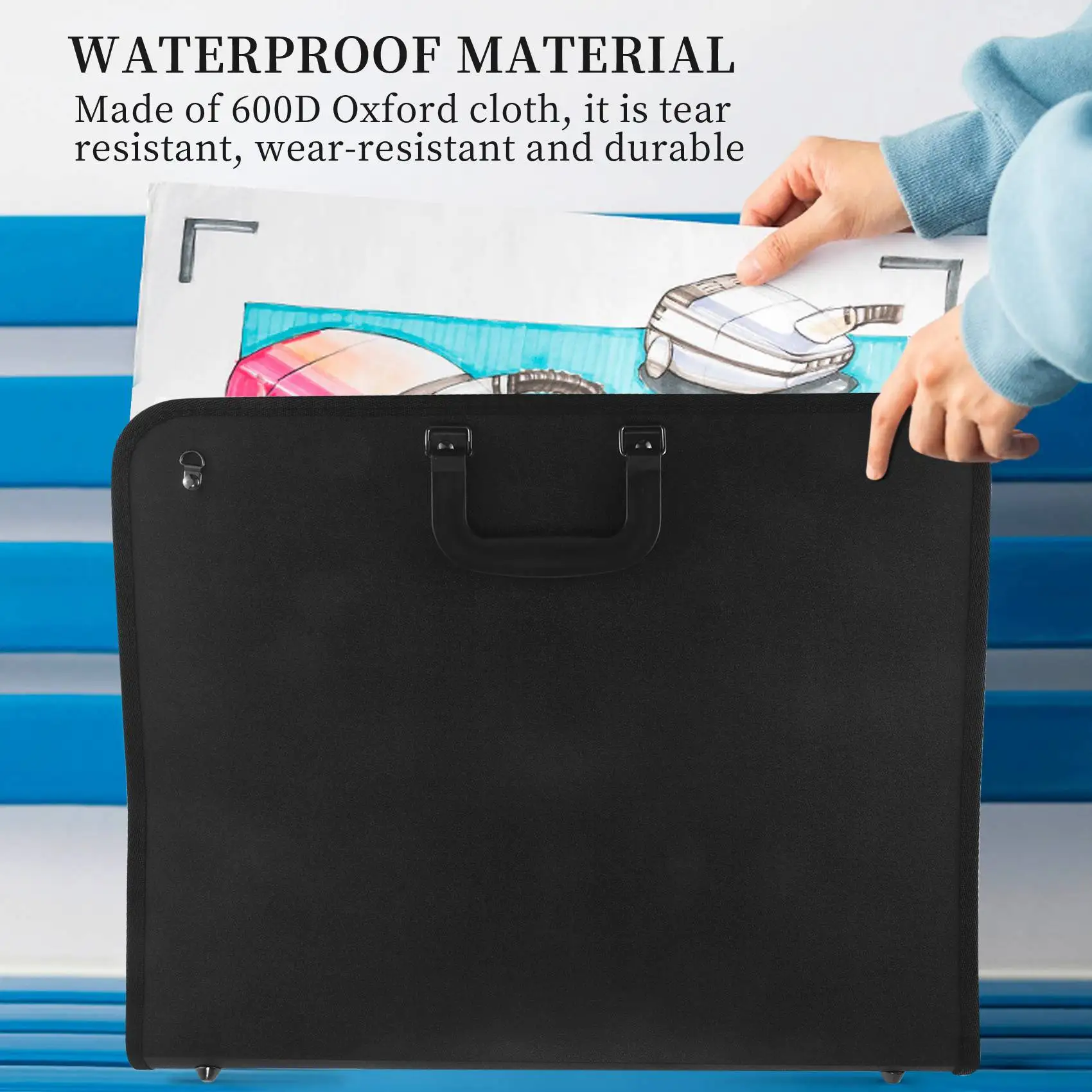 

AC56-Art Portfolio Case With Zipper,Artist Carrying Case Poster Board,Tote Bag For Art Storage Folder