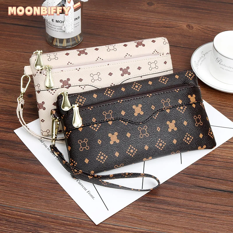 Women\'s Brand Clutch Purse Ladies Money Wallet for Women\'s Clutch Bag Slim FeMale Wallet Card Holder Uneven Wallets Made Leather