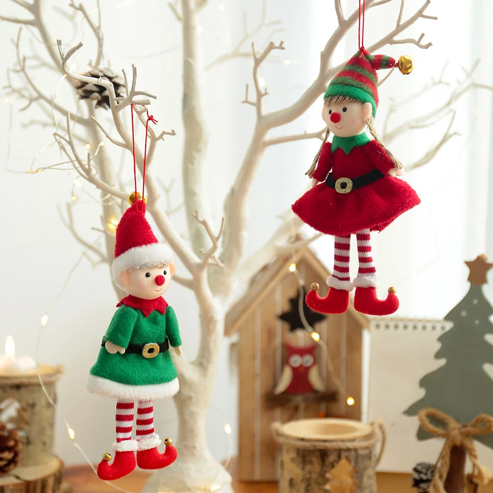 2 Pcs Christmas Plush Tree Decoration Decorations Charming Cloth Dolls