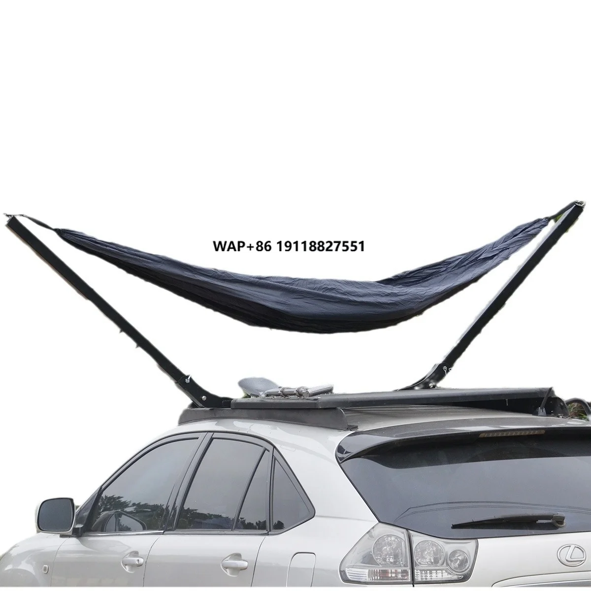 Rede suspensa montada em engate portátil de nylon para 2 pessoas para acampamento em carro fácil de instalar e transportar