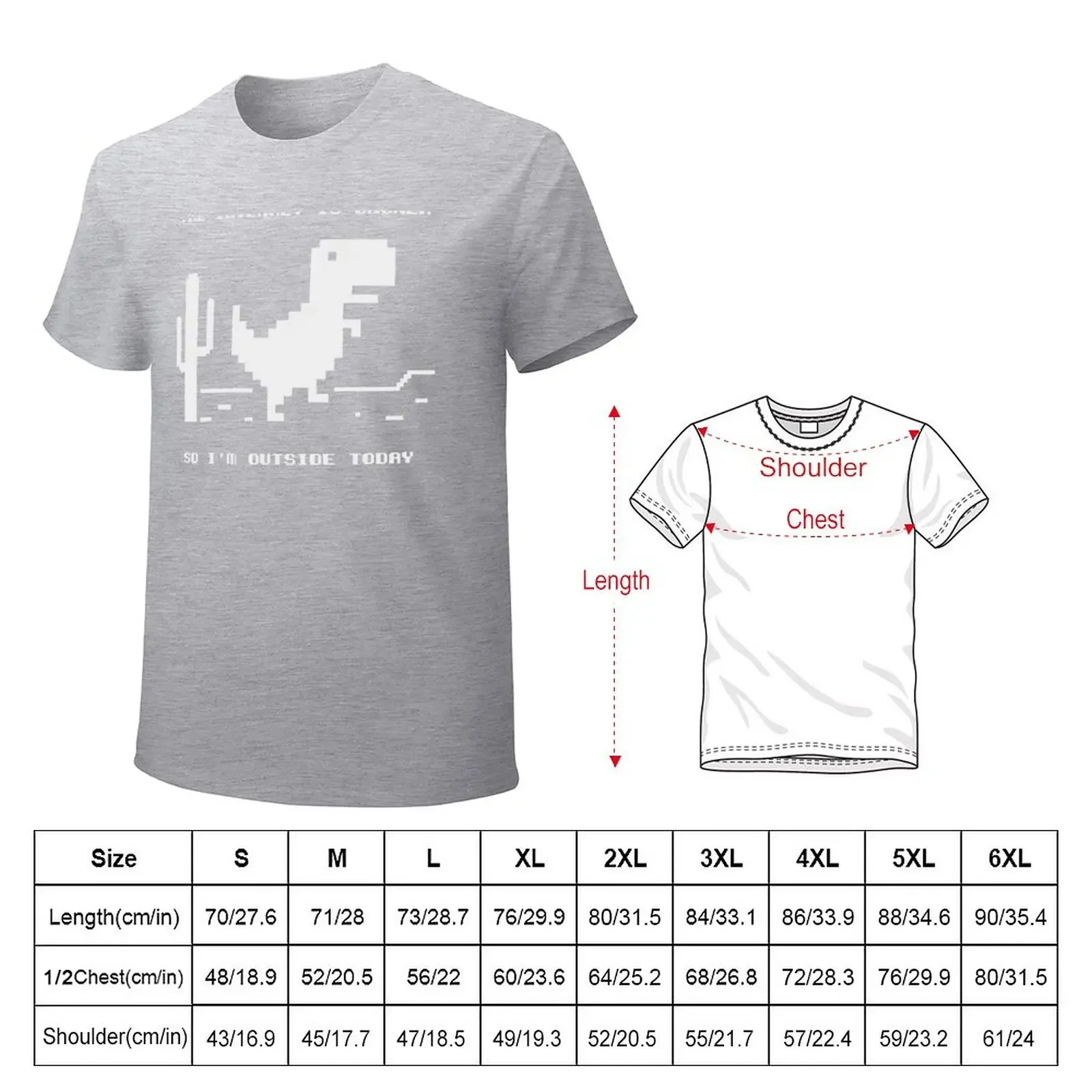 Dino T-Rex by Google T-Shirt new edition korean fashion slim fit t shirts for men