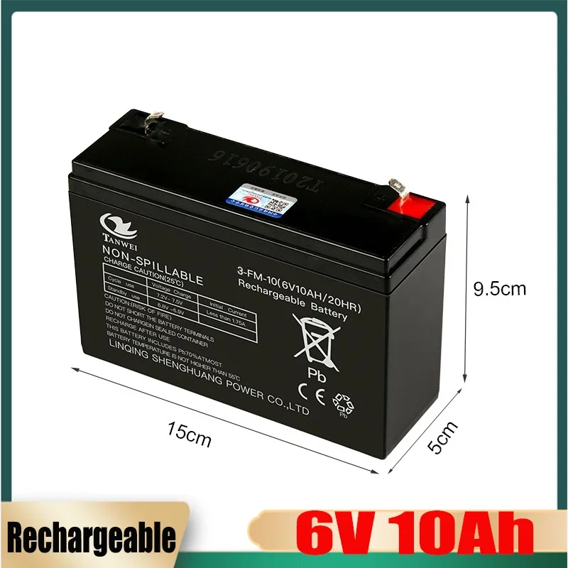 100% New 6V lead-acid battery 12000mAh for children's electric cars, toys, cars, motorcycles, baby strollers, battery batteries