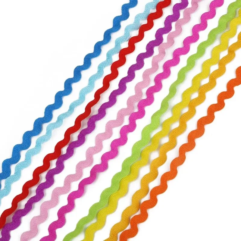 15Yard/lot 5mm Multicolor Terylene Ribbon Ric Rac Zig Zag Lace Trim Ribbon for Wedding Decoration Handmade DIY Sewing Crafts