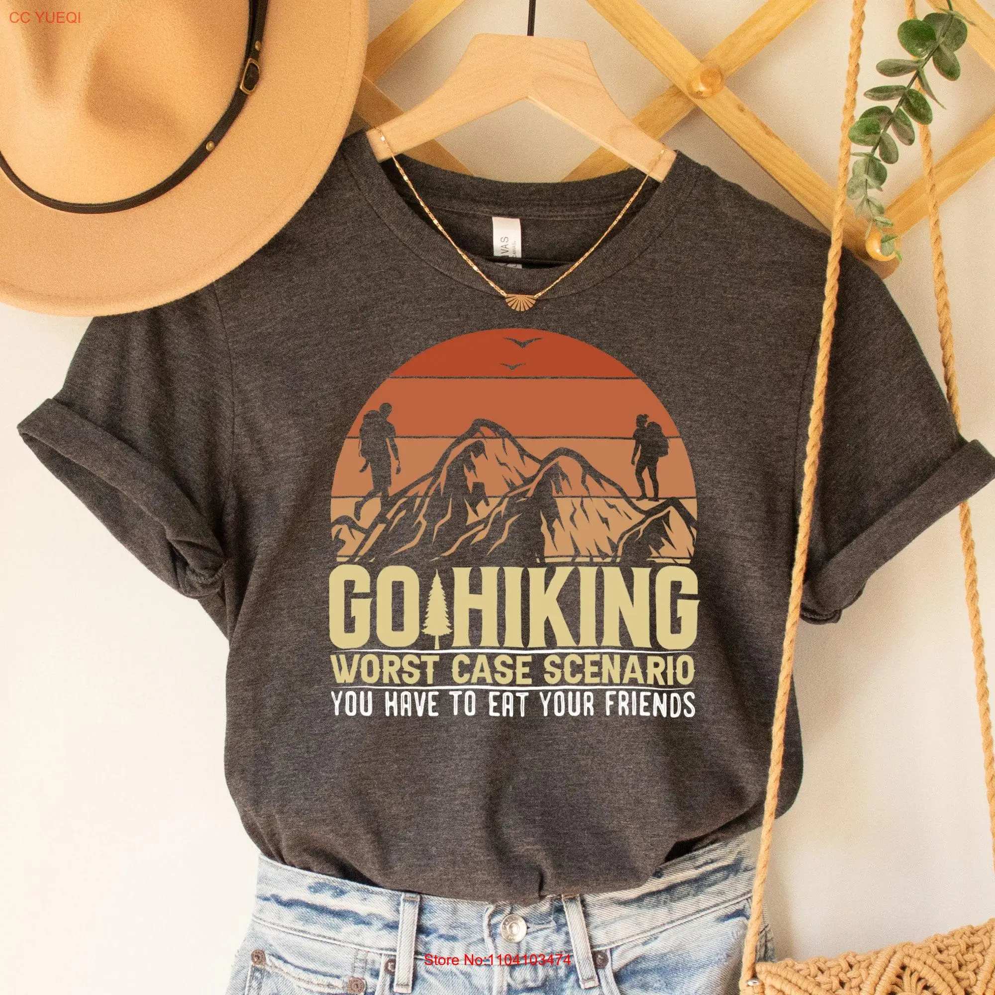 Go Hiking Worst Case T Shirt Camping Mountain Adventure Travel Outdoor nature Lover Bear long or short sleeves