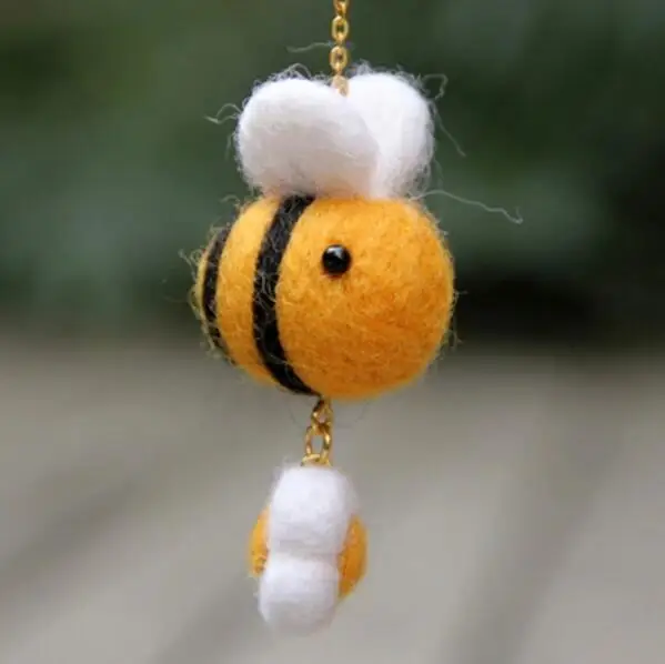 مجموعة أدوات تطريز تلبيد صوف الزهور والنحل، حبل الهاتف، تطريز يدويا الصنع مع أدوات بالإضافة إلى ذلك