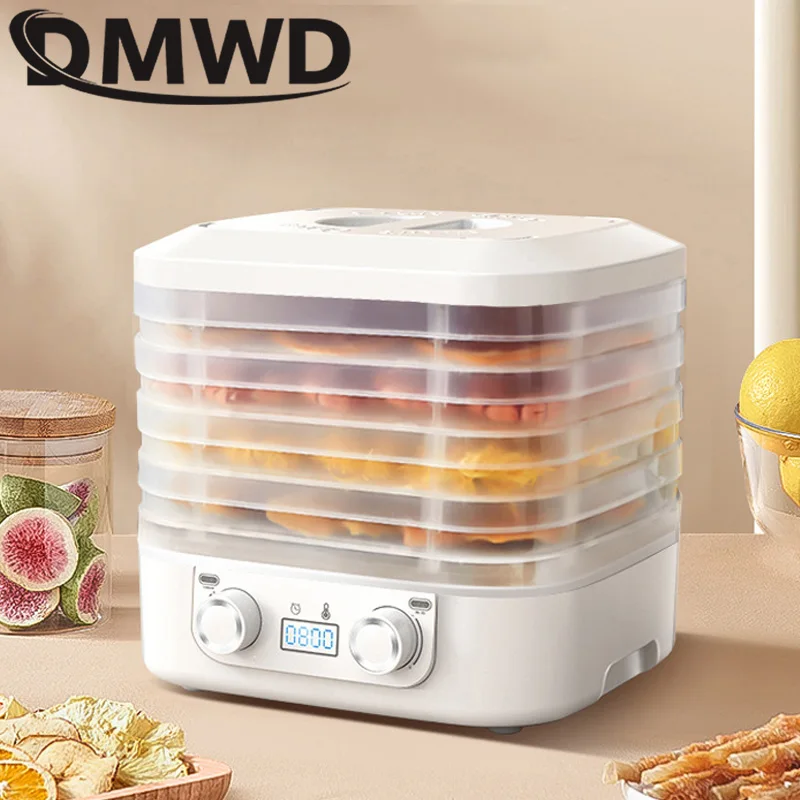 110V Dried Fruit Vegetables Herb Drying Machine Household MINI Food Dehydrator Pet Meat Dehydrated 5 Trays Snacks Air Dryer Oven