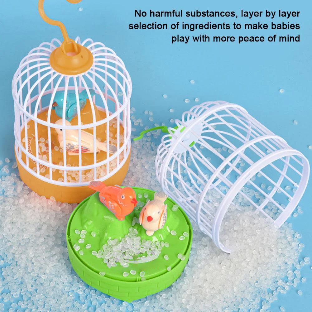 Electric Talking Bird Voice Controlled Bird Cage Light Sound Music Maker Simulation Animal Parrot Educational Toy Children Gift