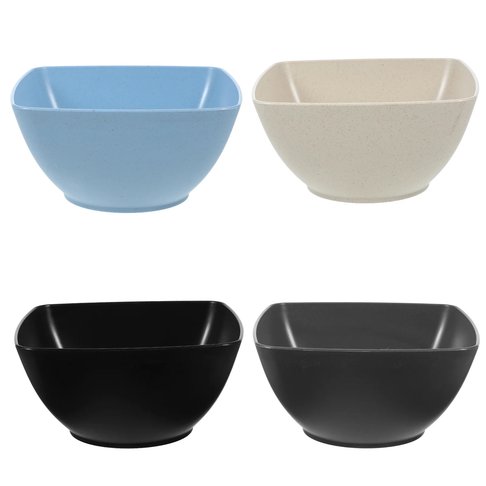 

4Pcs Square Noodle Bowls Wear Resistant PP Material Elegant Design Versatile Use for Soup Salads Lunch Supply Ramen Bowls