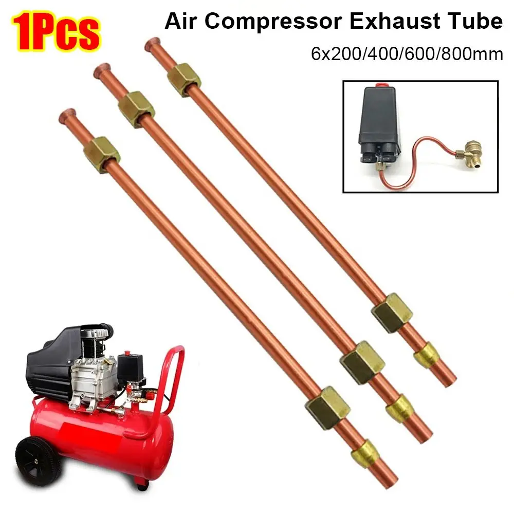 1Pcs Aluminum Copper-plated Air Compressor Exhaust Tube 200/400/600/800mm Bendable Pressure Relief Valve Tube Air Line Hose
