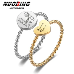 Personalised Custom Wedding Rings for Women Stainless Steel Couple Band Anniversary Name Lovers Romantic Jewelry Gifts