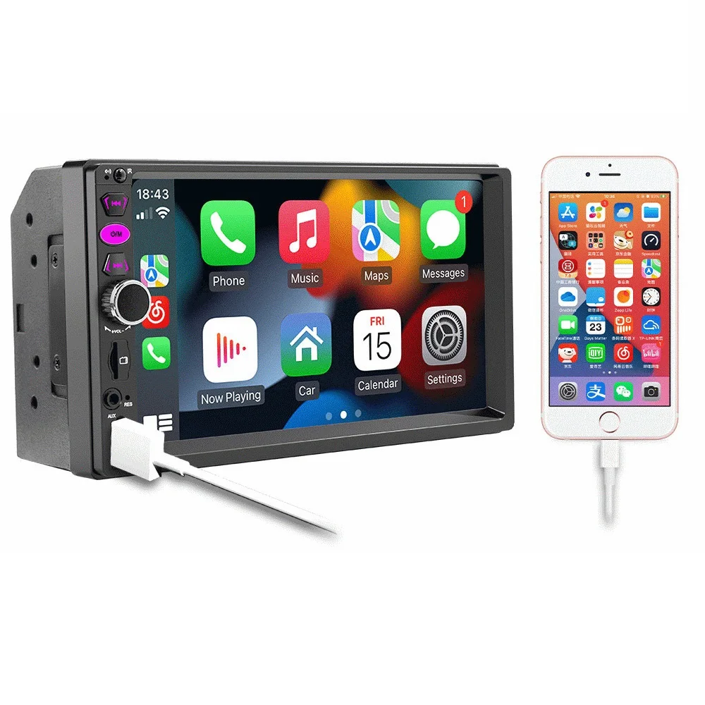 New 7 inch high-definition capacitive screen car MP5 Player host Apple Carplay mobile phone connected all-in-one player