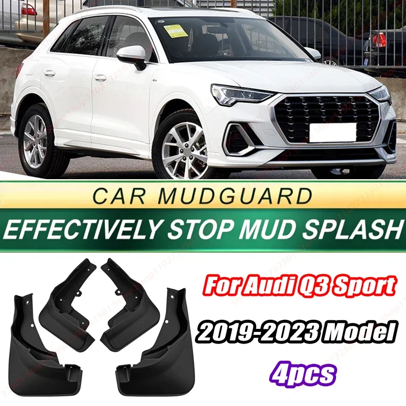For Audi Q3 Sport 2019-2023 Model 4PCS Front Rear Mud Flaps Splash Guards Fender Mudguards Auto Accessories