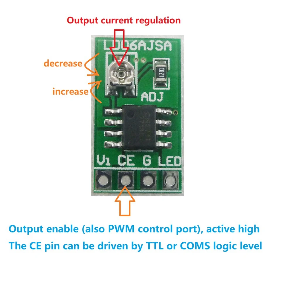 Driver LED DC 3.3V 3.7V 5V 30-1500MA modulo regolabile a corrente costante scheda di controllo PWM per USB 18650-