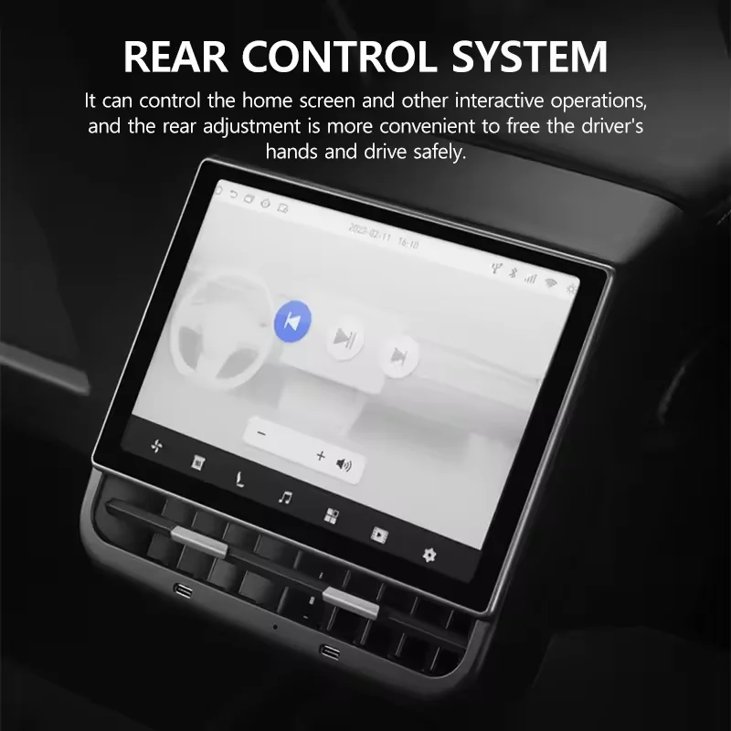 New Style 8.66 Inches Rear Display for Tesla Model Y 3 Android 13 WIFI Entertainment Screen 4G+64G Wireles Carplay Andriod Auto