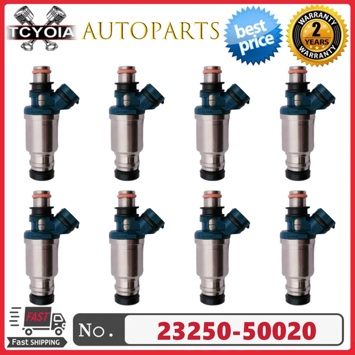 8 قطعة 23250-50020 23209-50020 حاقن الوقود لتويوتا JP SOARER CELSIOR CROWN MAJESTA JZS15 * 95 ~ 01 JZS14 * 91 ~ 95 4.0L 1UZFE