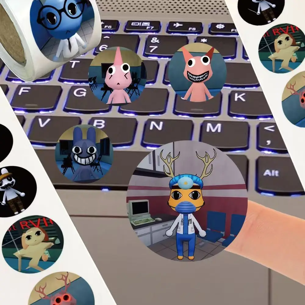 500PCS/Roll Horror Animal Hospital Cartoon Sealing Stickers Decoration DIY PVC Laptop Decals Graffiti Stiker Reward Gift Toy