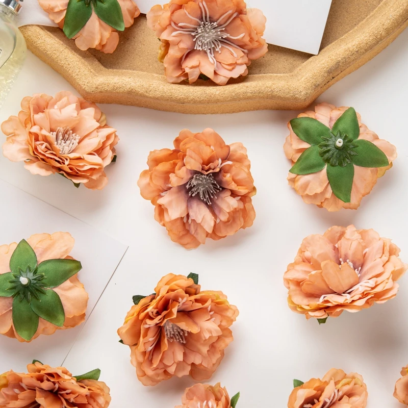 10 Stück Künstliche Seiden-Pfingstrosenblumen für Scrapbooking, DIY, Kunsthandwerk, Staubknospen für Heim-, Party-, Hochzeitsdekoration, Garten, Weihnachten – Detail 9
