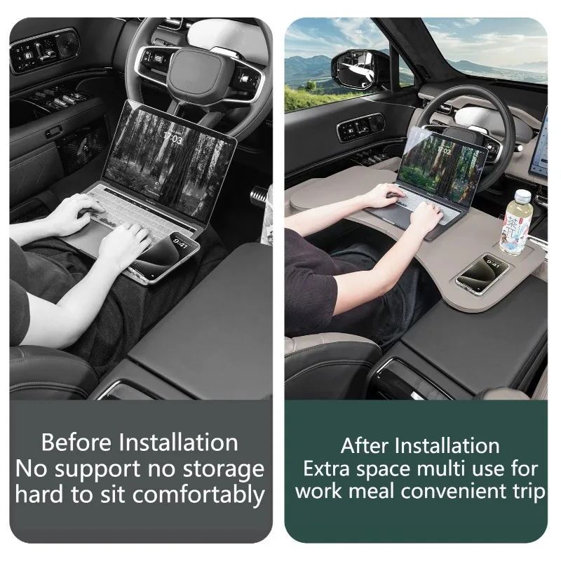 For Volvo XC60/XC70 Car Foldable Table Passenger Seat Desk Portable Office Tray Interior Modification Protector Accessories