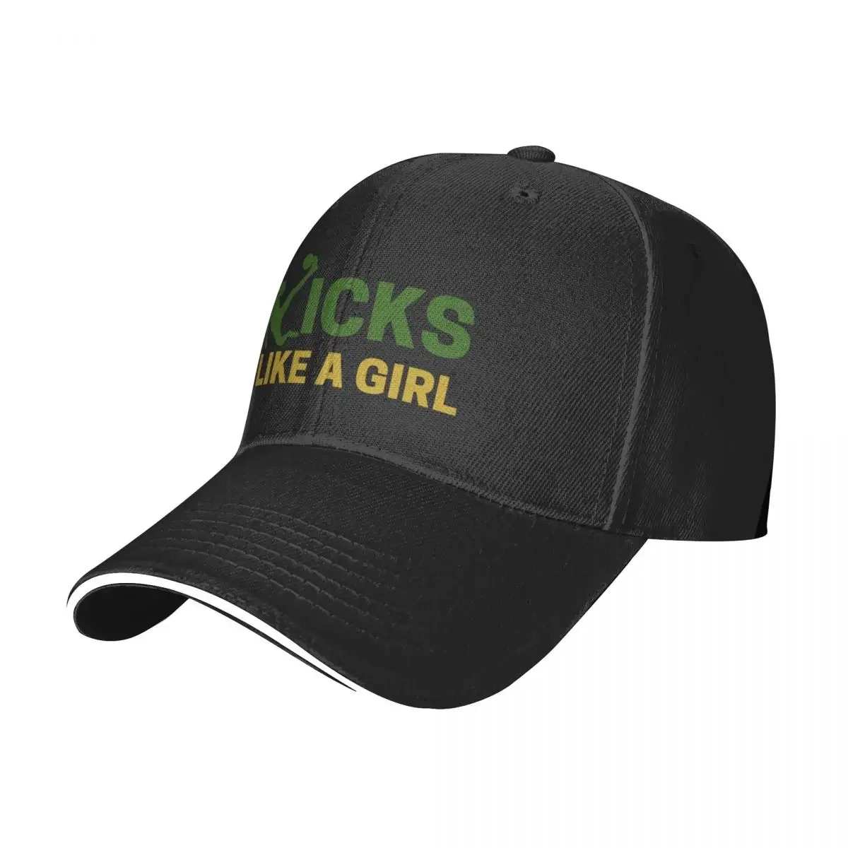 Kicks Like A Girl - Green & Gold Baseball Cap hiking hat western Hat Rugby Girl Men's