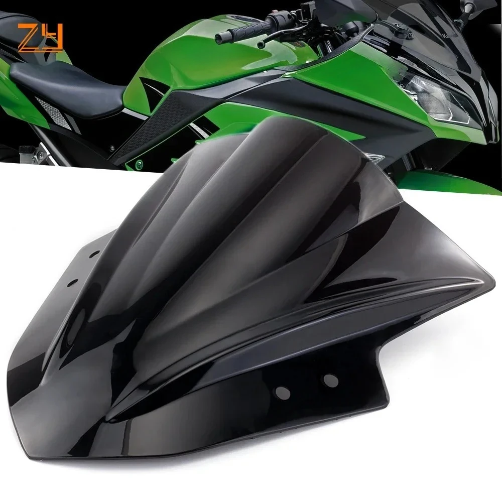 

Windshield WindScreen Double Bubble Motorcycle Wind shield Screen For NINJA300 NINJA 300 EX 300R 2013 2014 2015 2016 2017