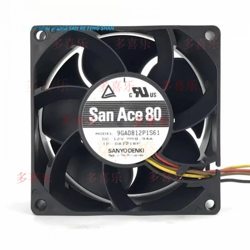 

WW FOR Sanyo 9GA0812P1S61 8038 DC12V 0.94A 8CM 4-Wire DC Dual Ball Cooling Fan