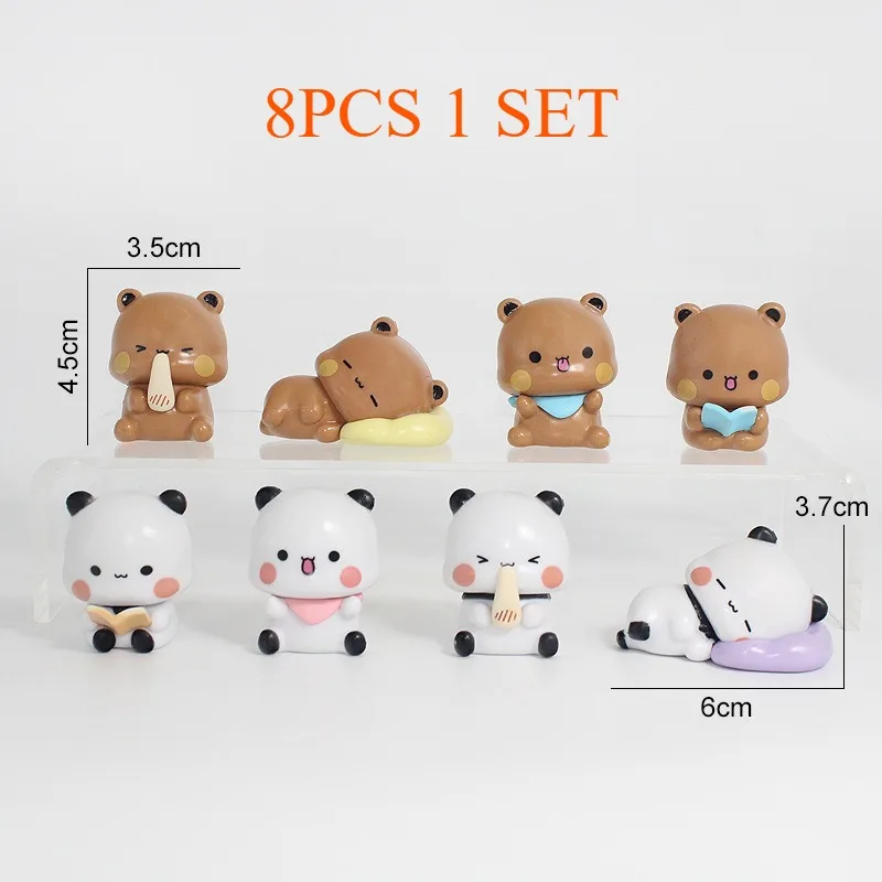 8개/1세트 이어와 부부 액션 피규어 블라인드 박스 귀여운 부부 두두 피규어 책상 장식품 서프라이즈 박스 생일 선물