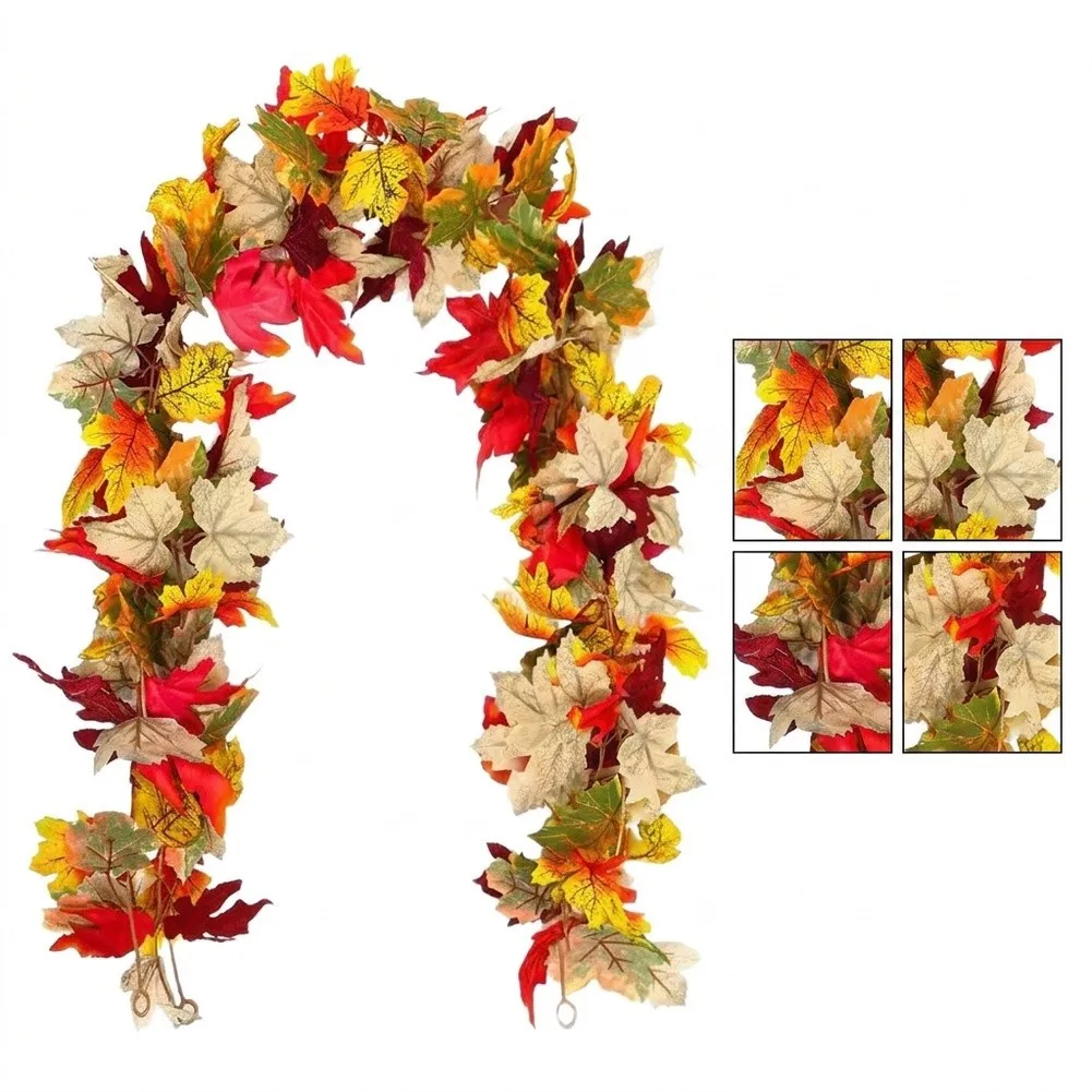 Artificial Maple Vine Garland 175cm Autumn Decor Faux Silk Leaves  Wreath For Home Wall Door Wedding Party Seasonal Arrangement