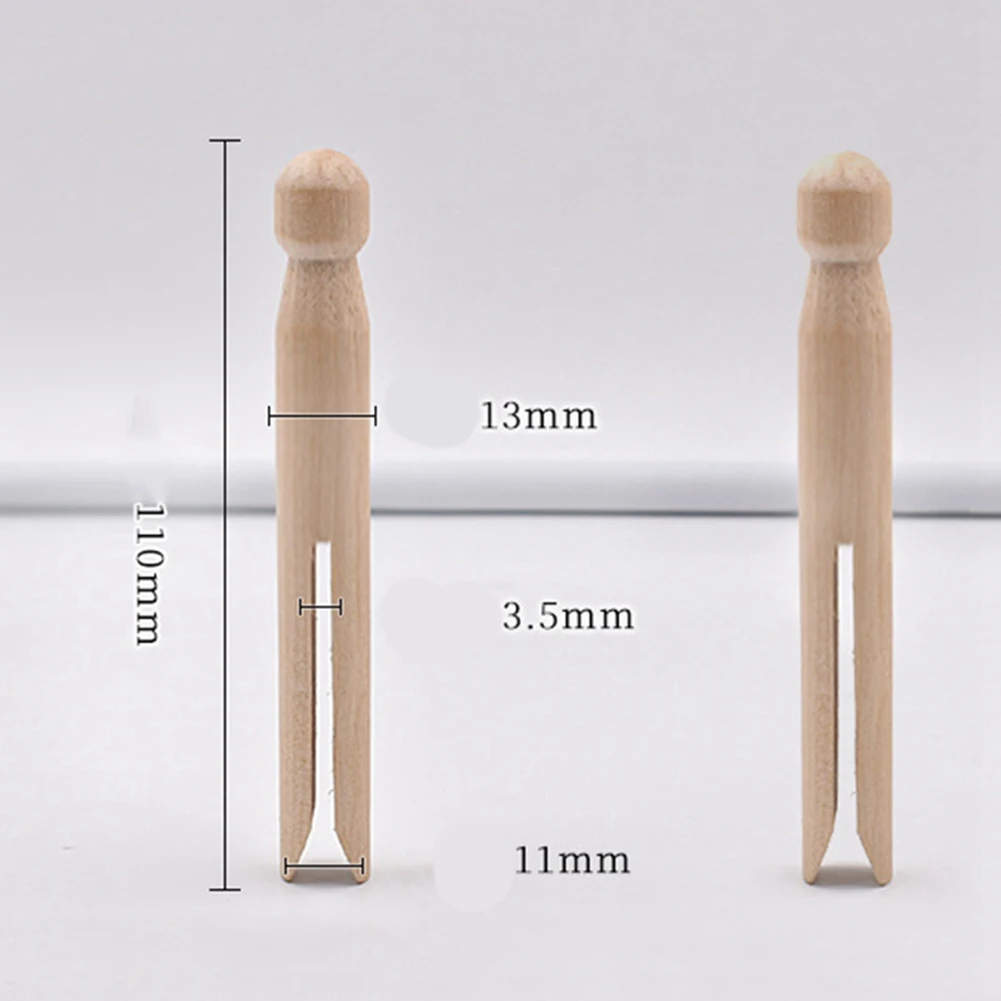 THIVN-Wood Clothes Pins Pegs Old School 100 Count Round Clothespins Weather Resistant Peg Traditional Peg