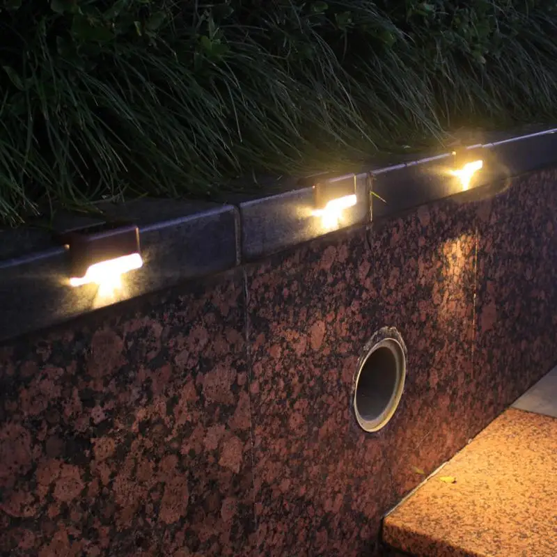 1/2Pcs Solar Deck Lights Outdoor Waterproof LED Fence Lights Step Garden Decorate Lamp for Patio Stairs Railing Pathway