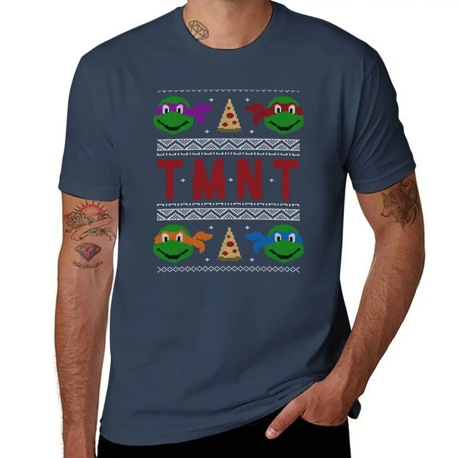 Teenage Mutant Ninja Turtles Group Ugly Christmas Sweater T-Shirt anime figures funny shirt cotton men t shirts