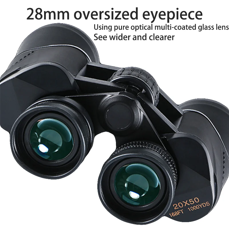 20x50 HD binocular powerful professional large eyepiece BAK4 prism FMC coated outdoor hunting camping monocular telescope