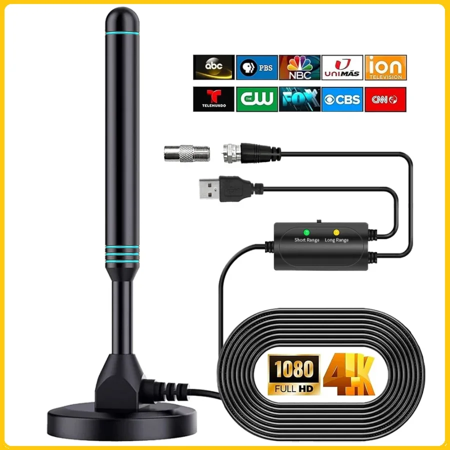 

TV Antenna for Smart TV, Digital TV Antenna for Local Channels, HD TV Antennas with Strong Magnetic Base,Support 4K 720P 1080P