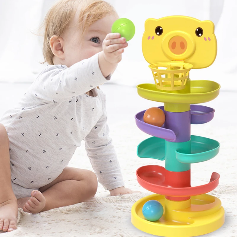 Juegos de desarrollo Montessori, bola rodante, juguetes para bebés, juguetes educativos, juguetes apilables de actividades Montessori para bebés de 1, 2 y 3 años