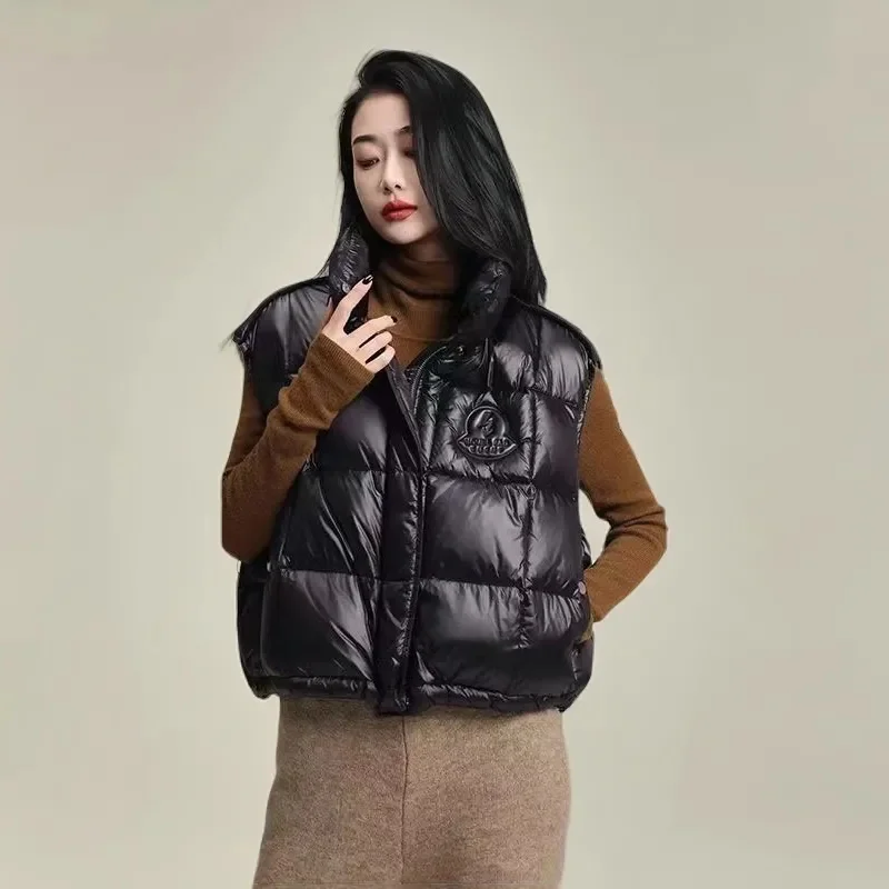 

Autumn Winter New Down Cotton Vest 2025 Women's Outerwear Short Style Loose Fashion Ladies Vest Jacket Sleeveless Cotton Coat