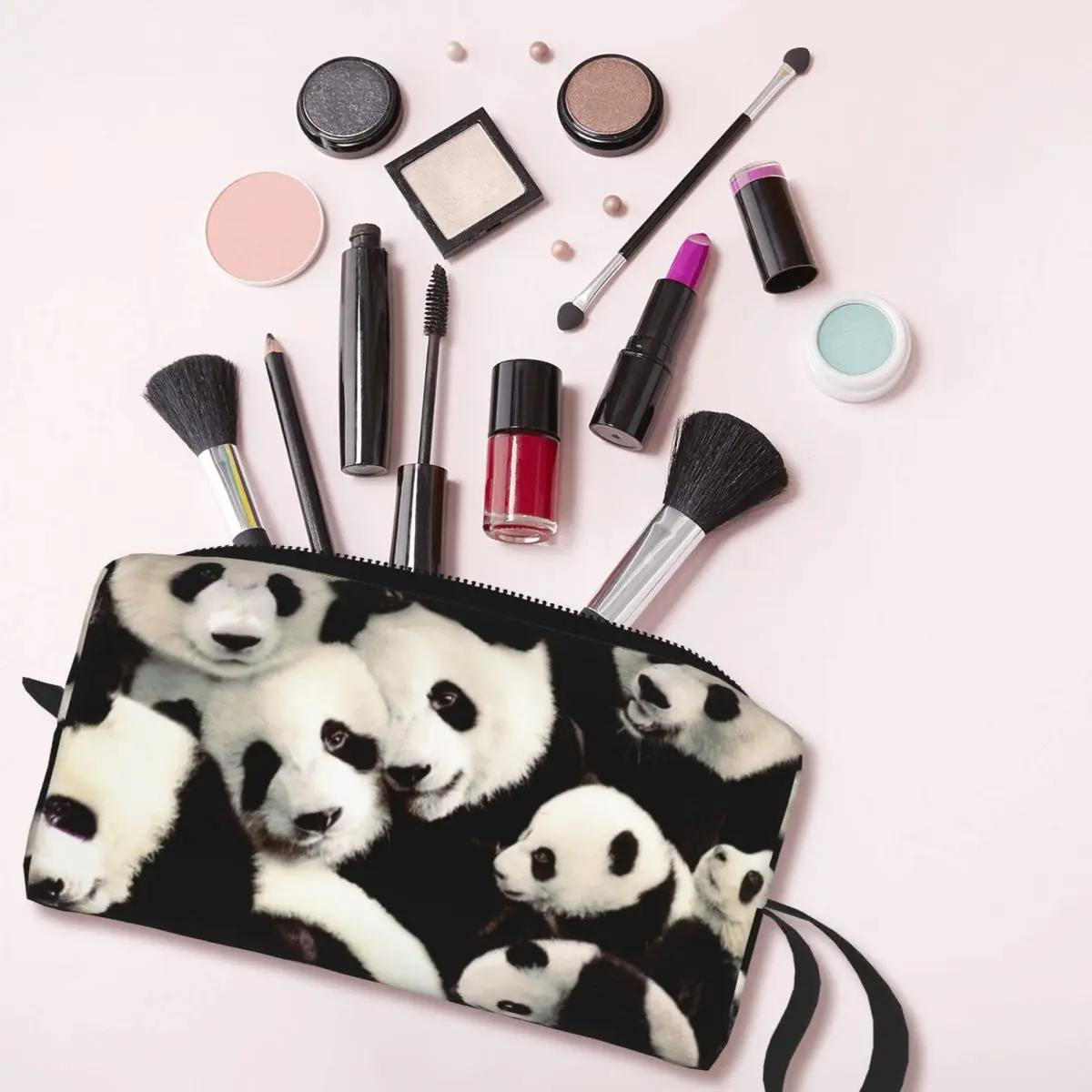 Pandas Bear borsa cosmetica carina per le donne borse per il trucco modello Panda borsa da toilette resistente all'acqua da viaggio Organizer Merch