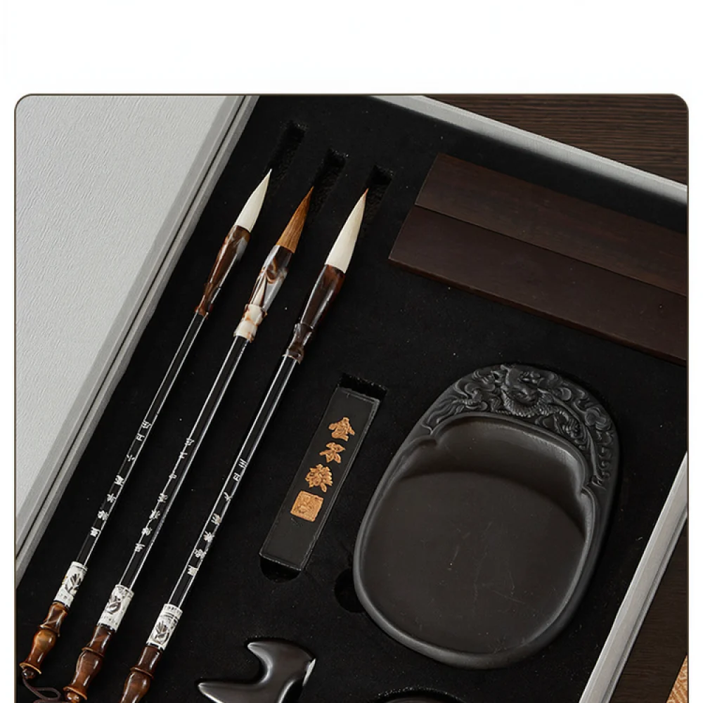 Student Calligraphy Set Chinese Brush Inkstone Paper Gift Box Writing Beginner Practice Art Tool Stationery