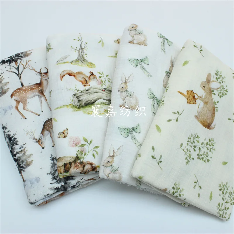 

Baby Cotton Double Gauze, Crepe, Nordic Style, Children's Pajamas, Quilts, Blanket Fabrics 2M/5M/10M