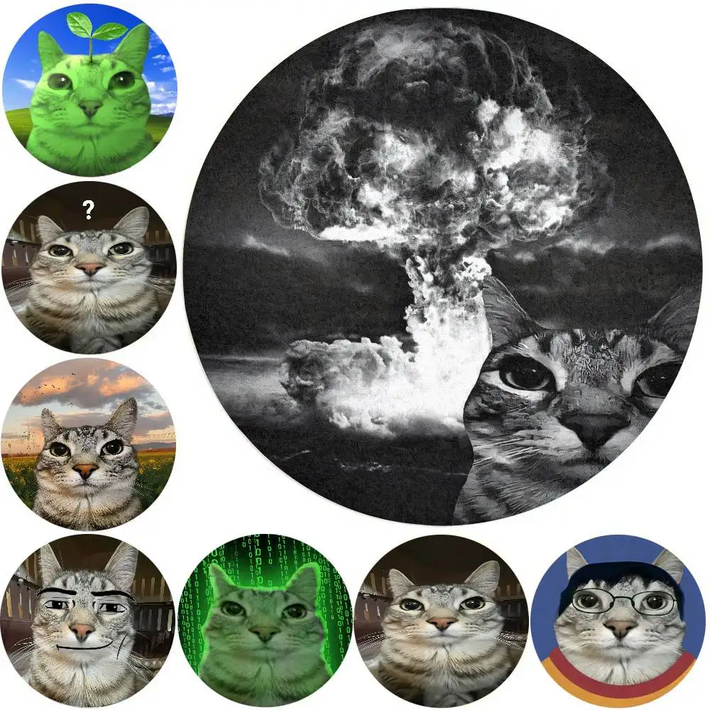 Fashion Hot Cute Cat MEME Cartoon Badge Jacket Jeans Lapel Pin Funny meme Cat Gift Accessory