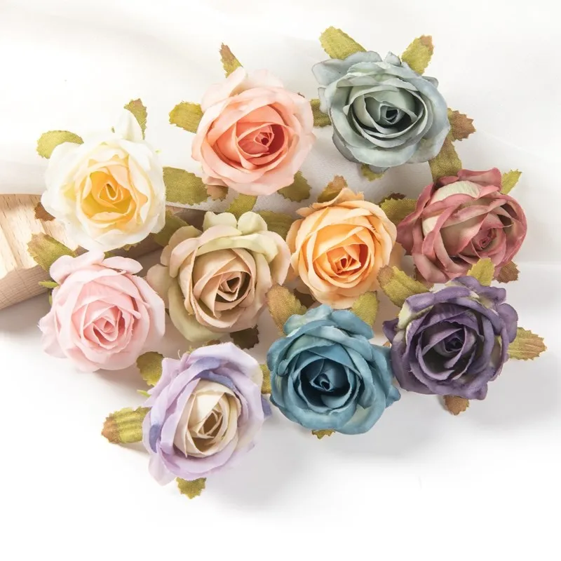 

100PCS Artificial Flowers Scrapbook Christmas Wedding Party Wreath Garden Silk Rose Arch Home Decor Bridal Accessories Clearance